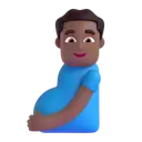 Pregnant man: medium-dark skin tone 3D animated emoji