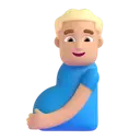 Pregnant man: medium-light skin tone 3D animated emoji