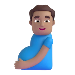 Pregnant man: medium skin tone animated emoji