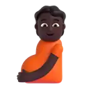 Pregnant person: dark skin tone 3D animated emoji