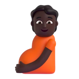 Pregnant person: dark skin tone animated emoji