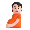 Pregnant person: light skin tone 3D animated emoji