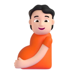 Pregnant person: light skin tone animated emoji