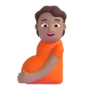 Pregnant person: medium skin tone 3D animated emoji