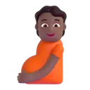 Pregnant person: medium-dark skin tone 3D animated emoji