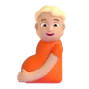 Pregnant person: medium-light skin tone 3D animated emoji