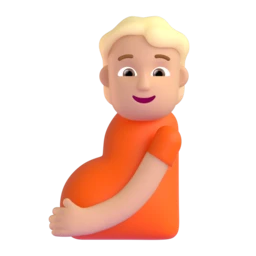 Pregnant person: medium-light skin tone animated emoji