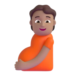 Pregnant person: medium skin tone animated emoji