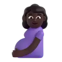 Pregnant woman: dark skin tone 3D animated emoji