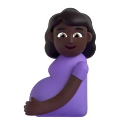 Pregnant woman: dark skin tone animated emoji