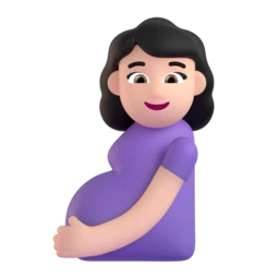 Pregnant woman: light skin tone animated emoji