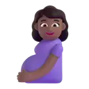Pregnant woman: medium-dark skin tone 3D animated emoji