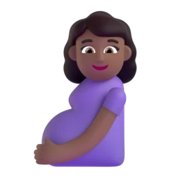 Pregnant woman: medium-dark skin tone animated emoji