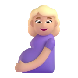 Pregnant woman: medium-light skin tone animated emoji