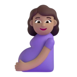 Pregnant woman: medium skin tone animated emoji