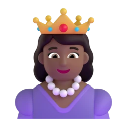 Princess: medium-dark skin tone animated emoji