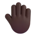 Raised back of hand: dark skin tone 3D animated emoji