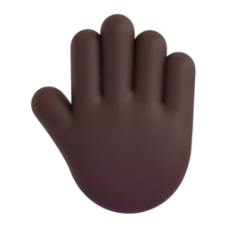 Raised back of hand: dark skin tone animated emoji