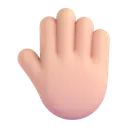 Raised back of hand: light skin tone 3D animated emoji