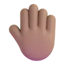 Raised back of hand: medium skin tone 3D animated emoji