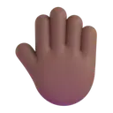 Raised back of hand: medium-dark skin tone 3D animated emoji
