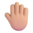 Raised back of hand: medium-light skin tone 3D animated emoji