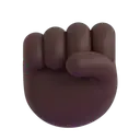 Raised fist: dark skin tone 3D animated emoji