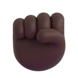 Raised fist: dark skin tone animated emoji