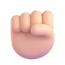 Raised fist: light skin tone 3D animated emoji