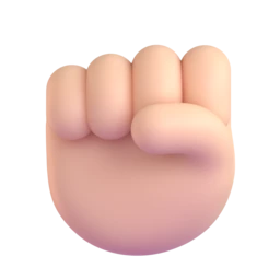Raised fist: light skin tone animated emoji