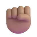 Raised fist: medium skin tone 3D animated emoji