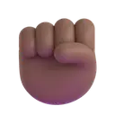 Raised fist: medium-dark skin tone 3D animated emoji