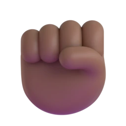 Raised fist: medium-dark skin tone animated emoji