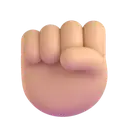 Raised fist: medium-light skin tone 3D animated emoji