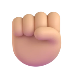 Raised fist: medium-light skin tone animated emoji