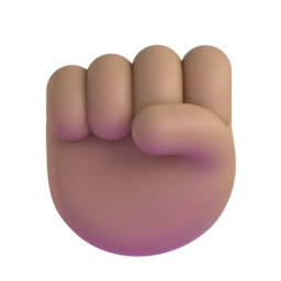 Raised fist: medium skin tone animated emoji