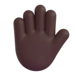 Raised hand: dark skin tone animated emoji