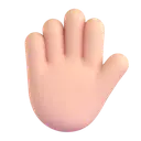 Raised hand: light skin tone 3D animated emoji