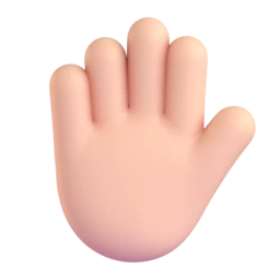 Raised hand: light skin tone animated emoji