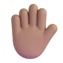 Raised hand: medium skin tone 3D animated emoji