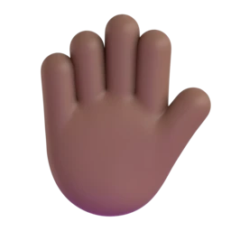 Raised hand: medium-dark skin tone animated emoji