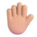 Raised hand: medium-light skin tone 3D animated emoji