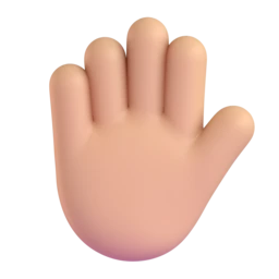 Raised hand: medium-light skin tone animated emoji