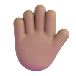 Raised hand: medium skin tone animated emoji
