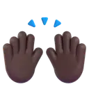 Raising hands: dark skin tone 3D animated emoji