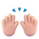 Raising hands: light skin tone 3D animated emoji