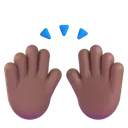 Raising hands: medium-dark skin tone 3D animated emoji