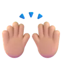 Raising hands: medium-light skin tone 3D animated emoji