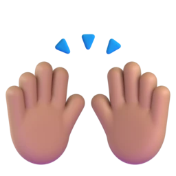 Raising hands: medium skin tone animated emoji