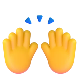 Raising hands animated emoji